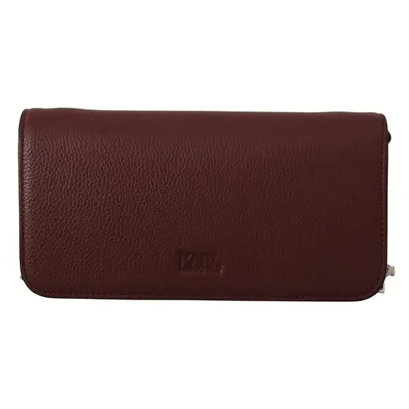 Karl Lagerfeld Elegant Wine Leather Evening Clutch - Picture 5 of 8